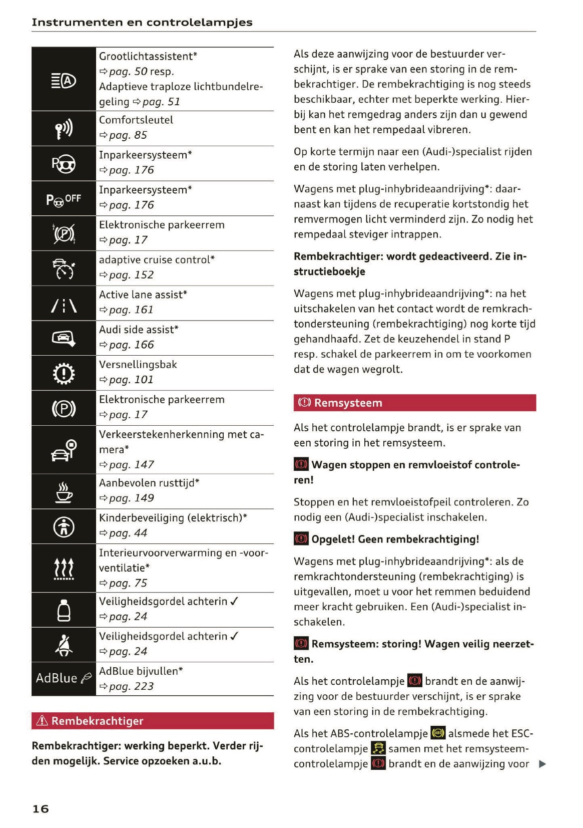 2016 Audi A3/S3 Owner's Manual | Dutch