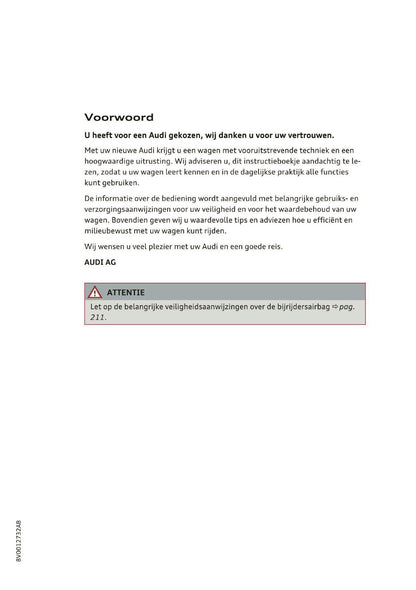 2016 Audi A3/S3 Owner's Manual | Dutch