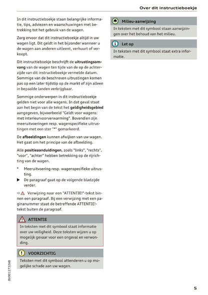 2016 Audi A3/S3 Owner's Manual | Dutch