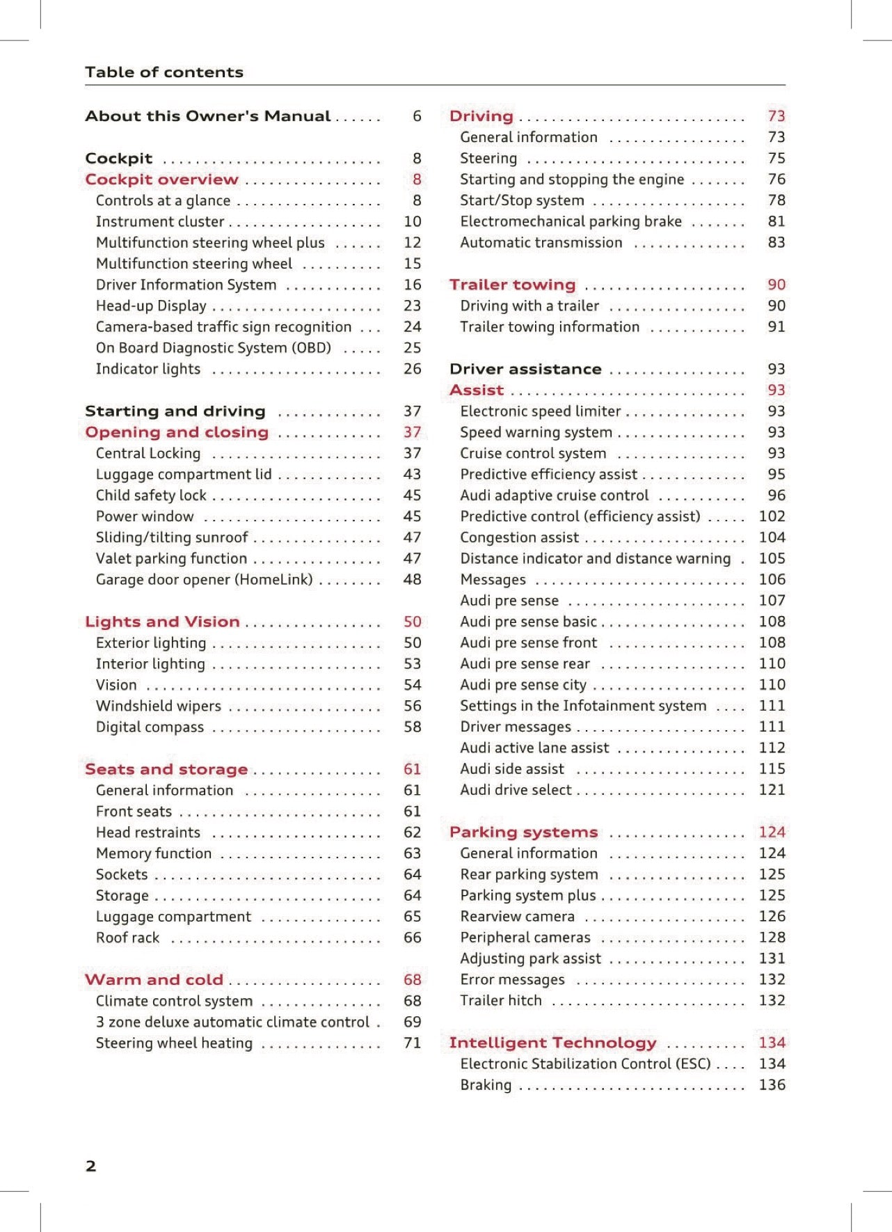 2017 Audi A4 Owner's Manual | English US