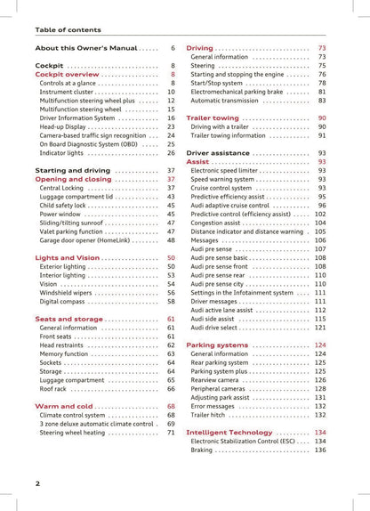 2017 Audi A4 Owner's Manual | English US