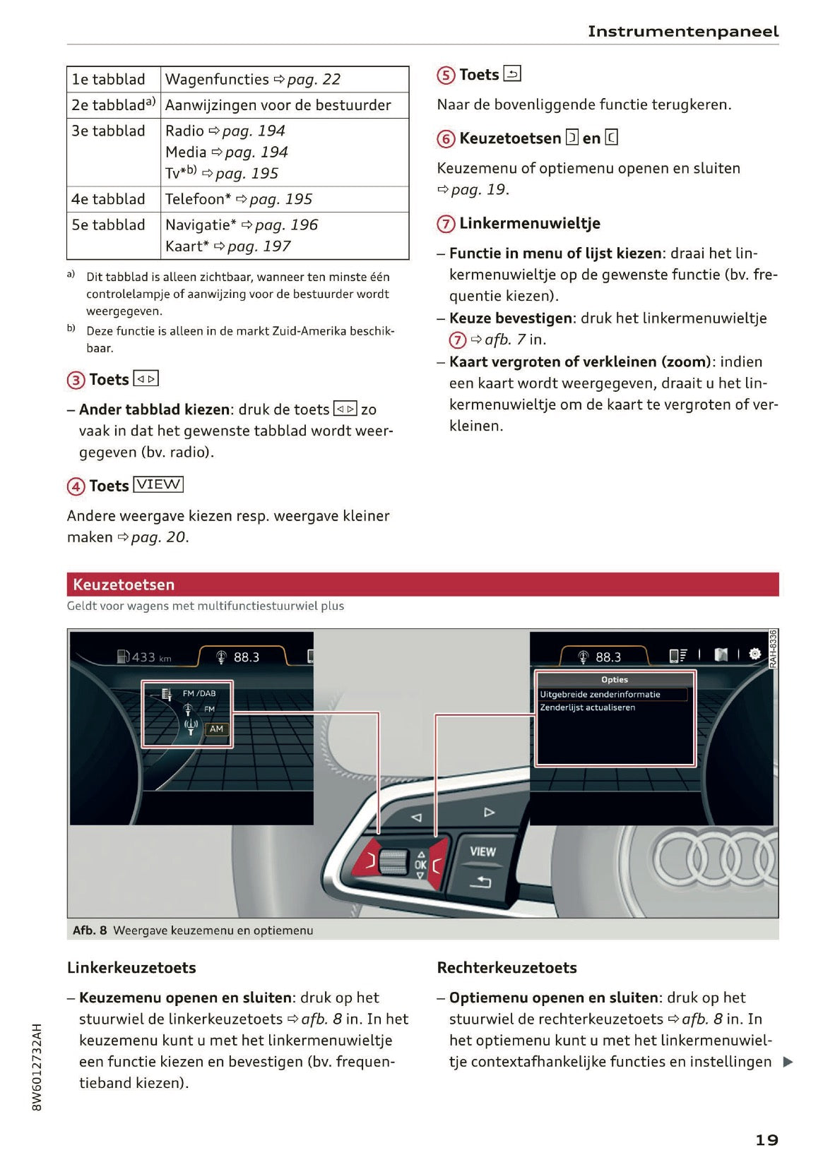2019 Audi A5 Owner's Manual | Dutch