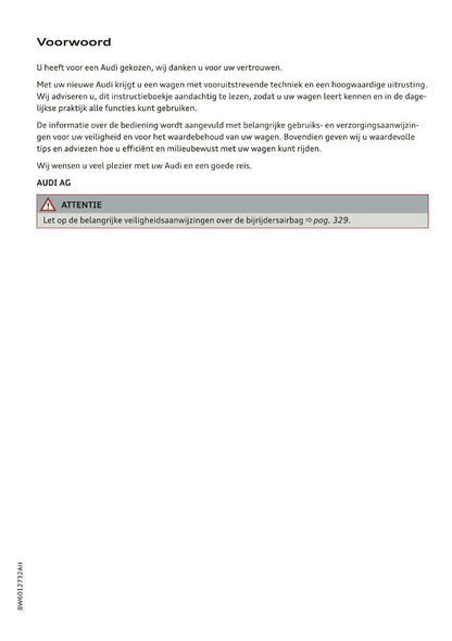 2019 Audi A5 Owner's Manual | Dutch