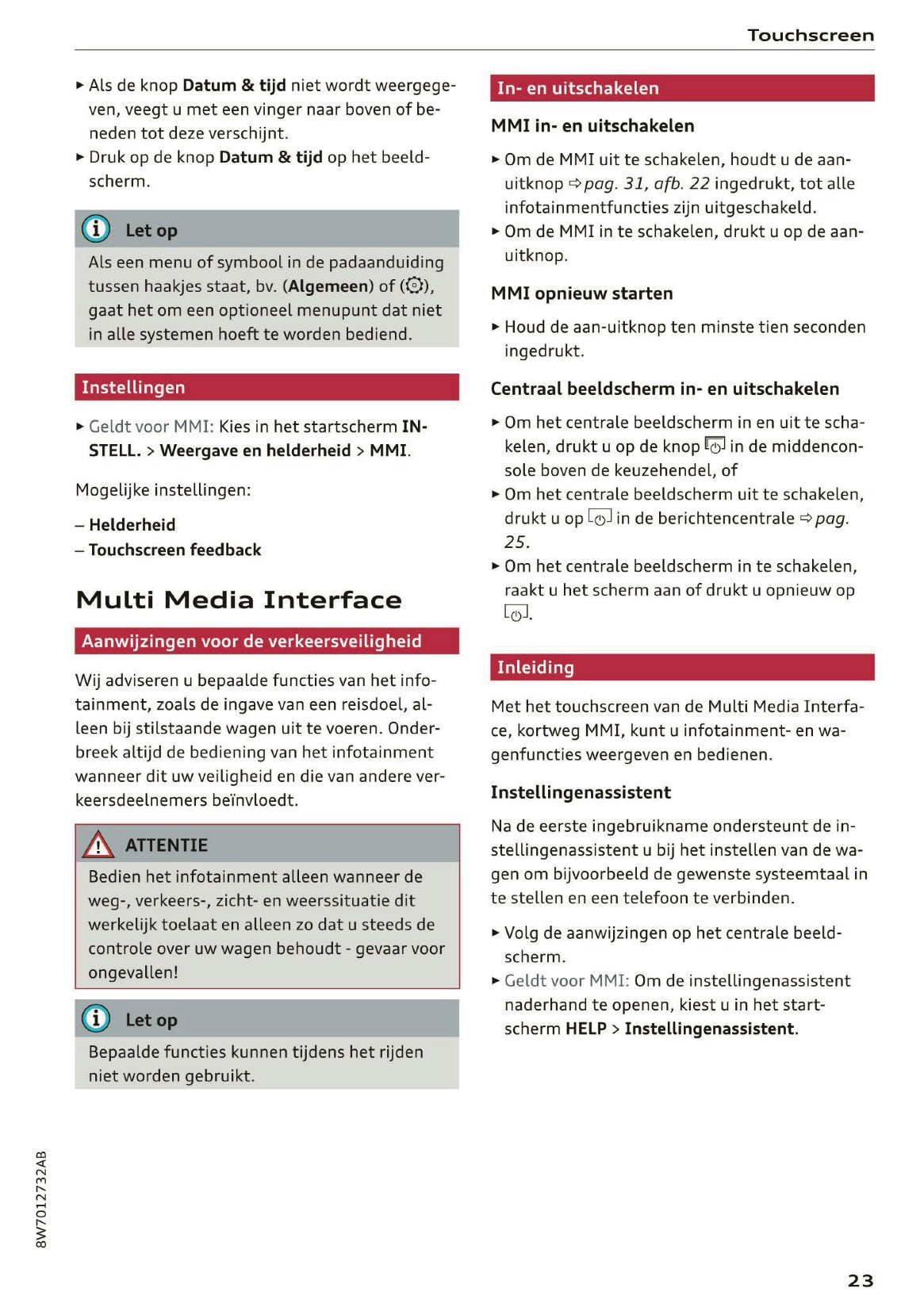 2020 Audi A5 Owner's Manual | Dutch