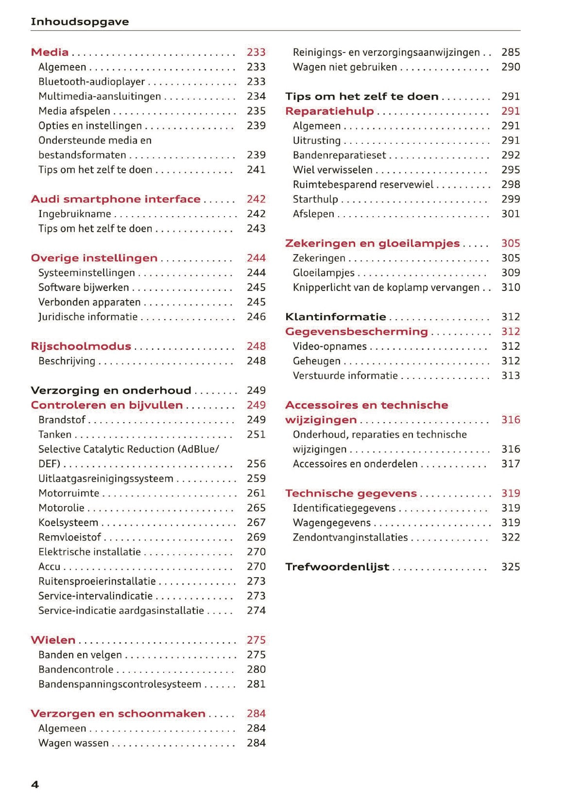 2020 Audi A5 Owner's Manual | Dutch