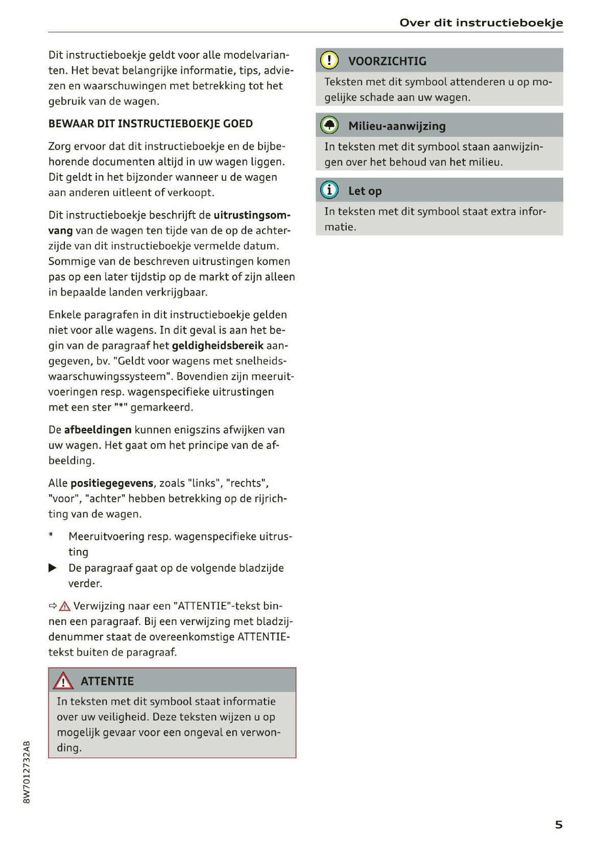 2020 Audi A5 Owner's Manual | Dutch