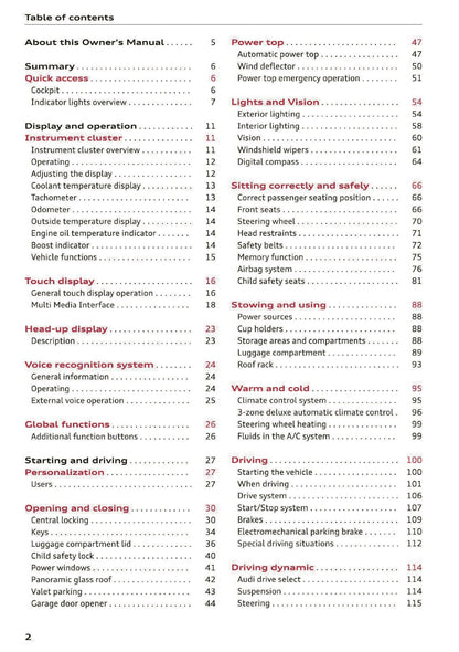 2020 Audi A5 Owner's Manual | English US