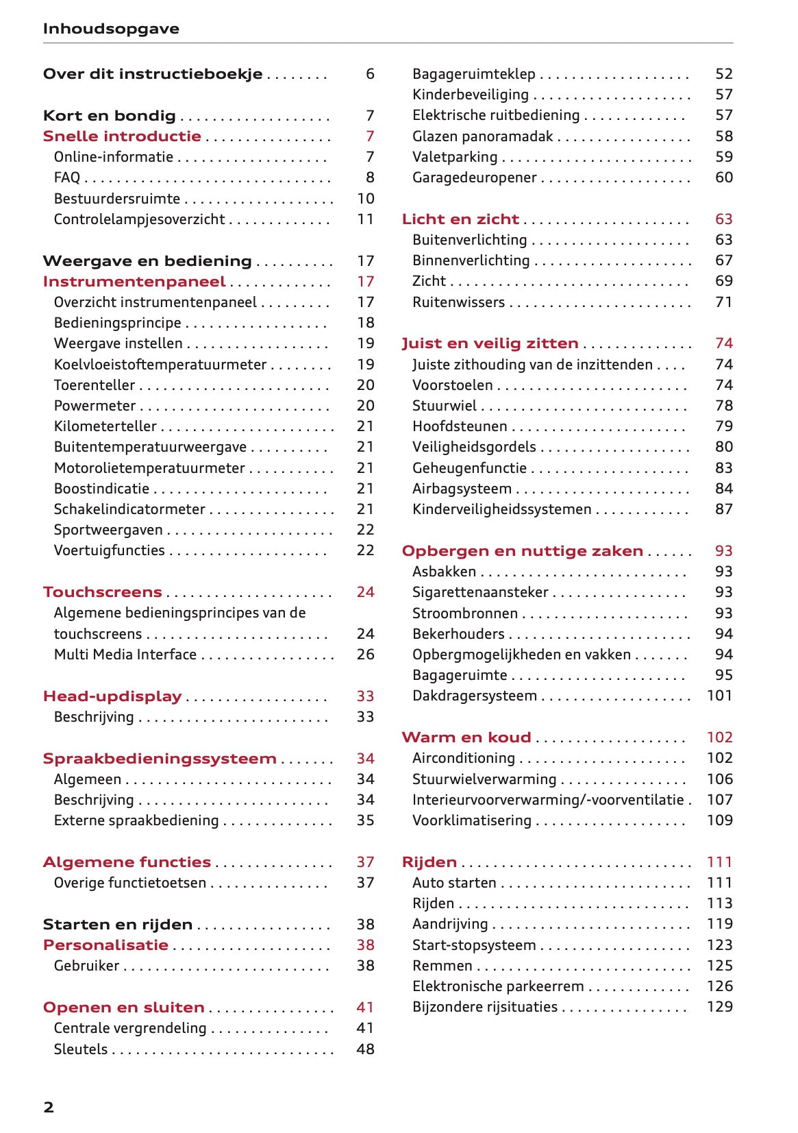 2022-2023 Audi A6 Owner's Manual | Dutch