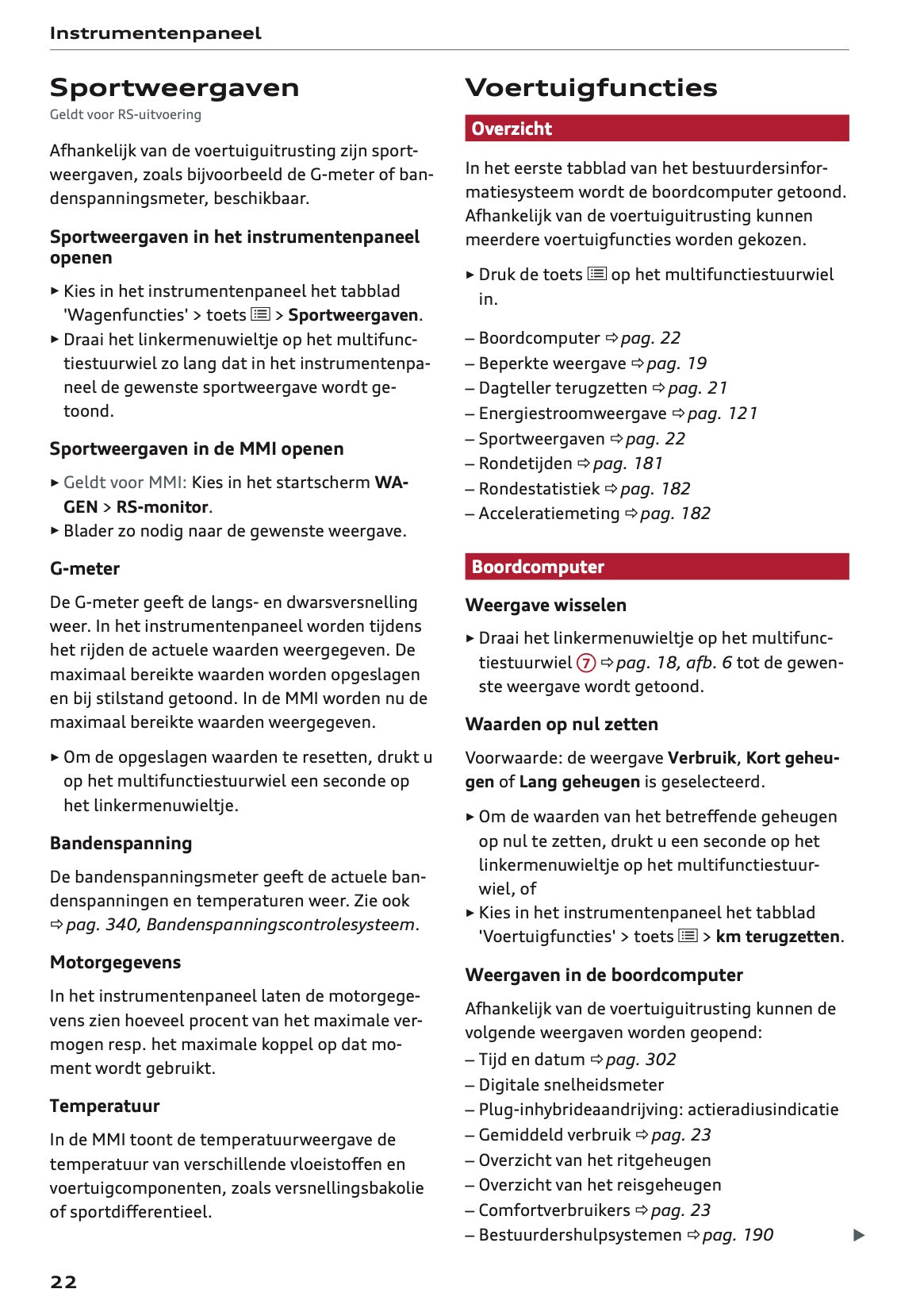 2022-2023 Audi A6 Owner's Manual | Dutch