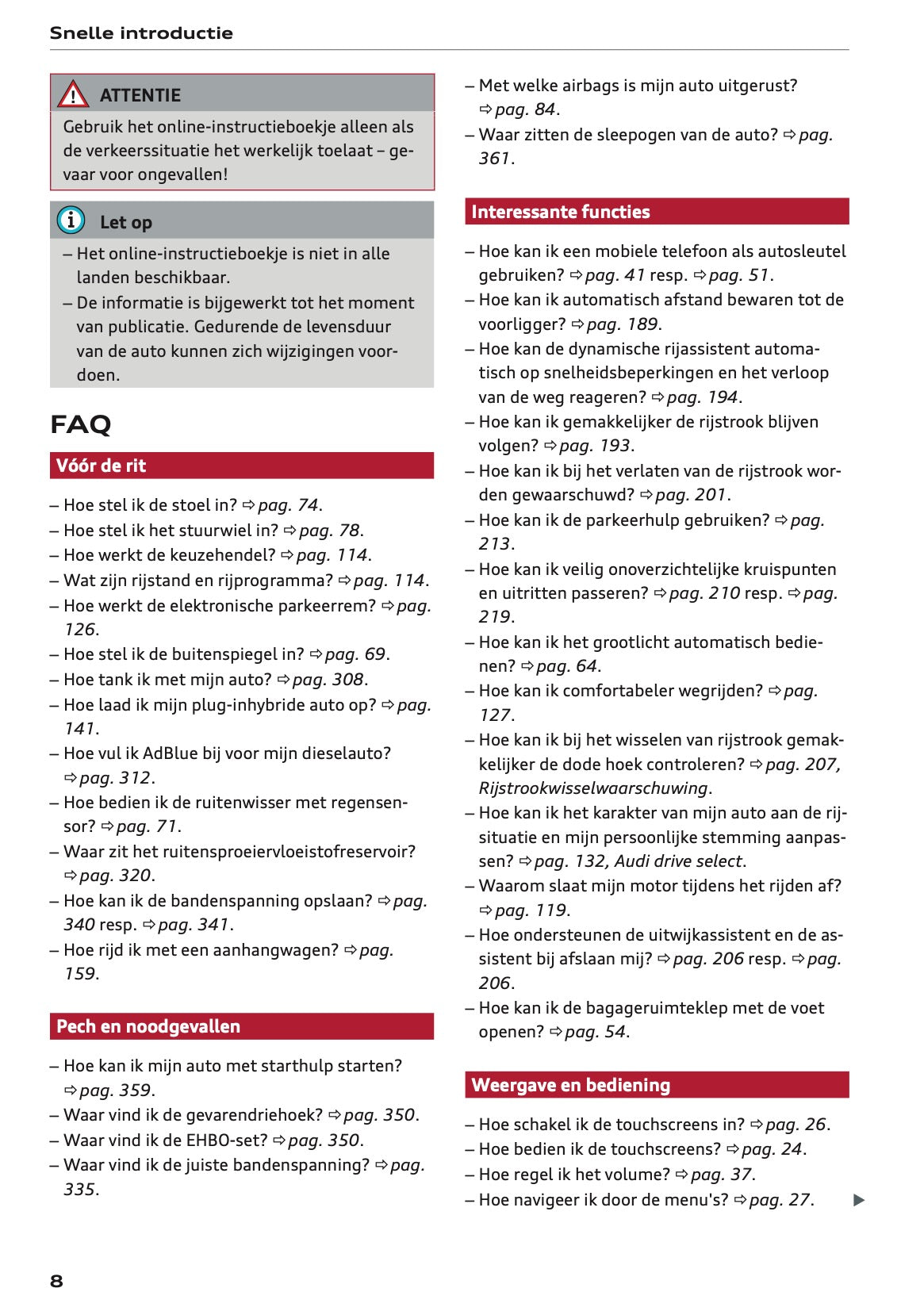 2022-2023 Audi A6 Owner's Manual | Dutch