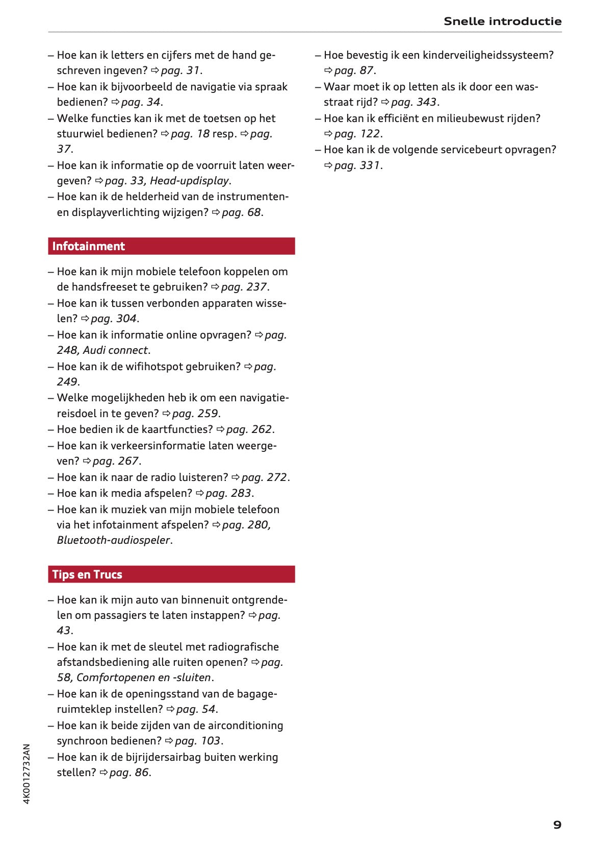 2022-2023 Audi A6 Owner's Manual | Dutch
