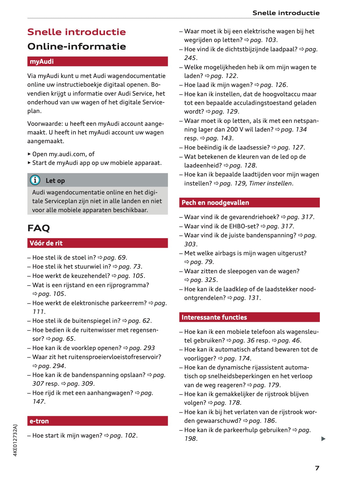 2021-2022 Audi e-tron Owner's Manual | Dutch