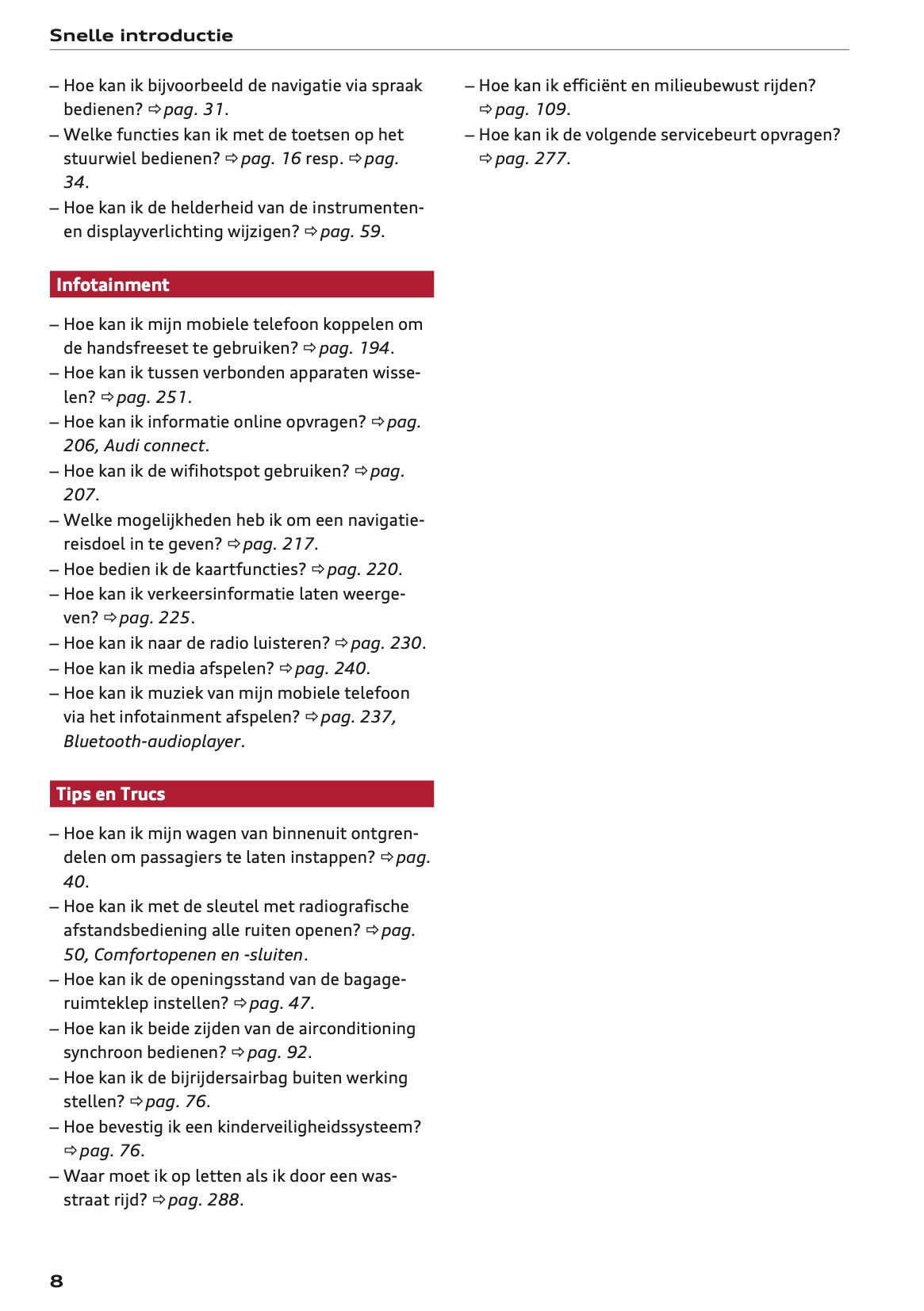 2020-2021 Audi Q3 Owner's Manual | Dutch