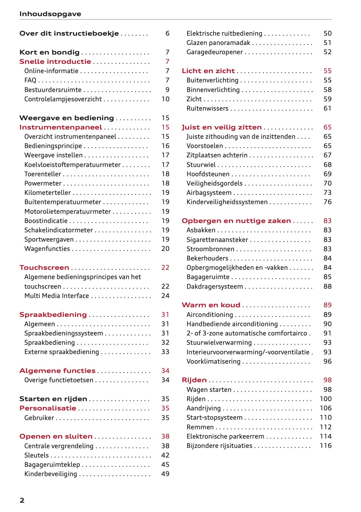 2020-2021 Audi Q3 Owner's Manual | Dutch