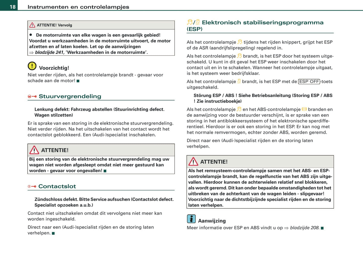 2009 Audi Q5 Owner's Manual | Dutch