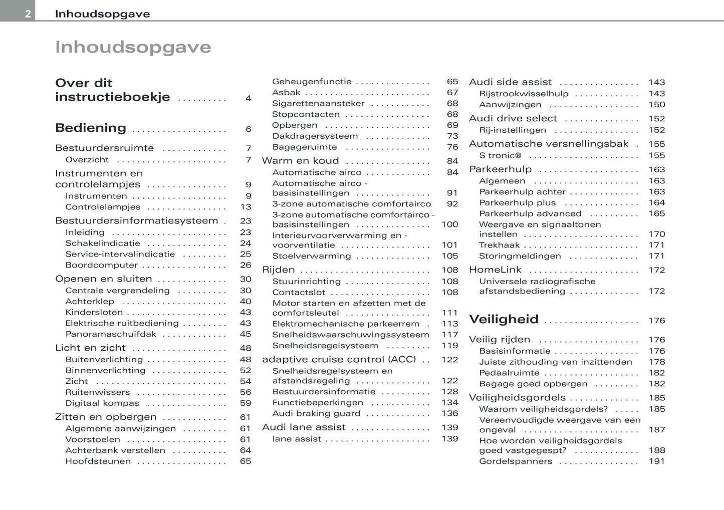 2009 Audi Q5 Owner's Manual | Dutch