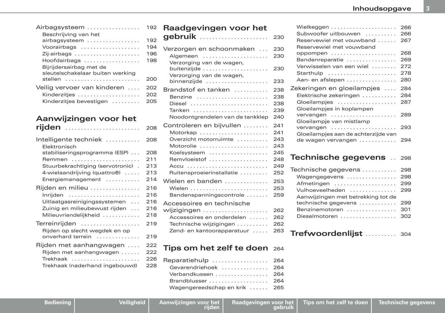 2009 Audi Q5 Owner's Manual | Dutch
