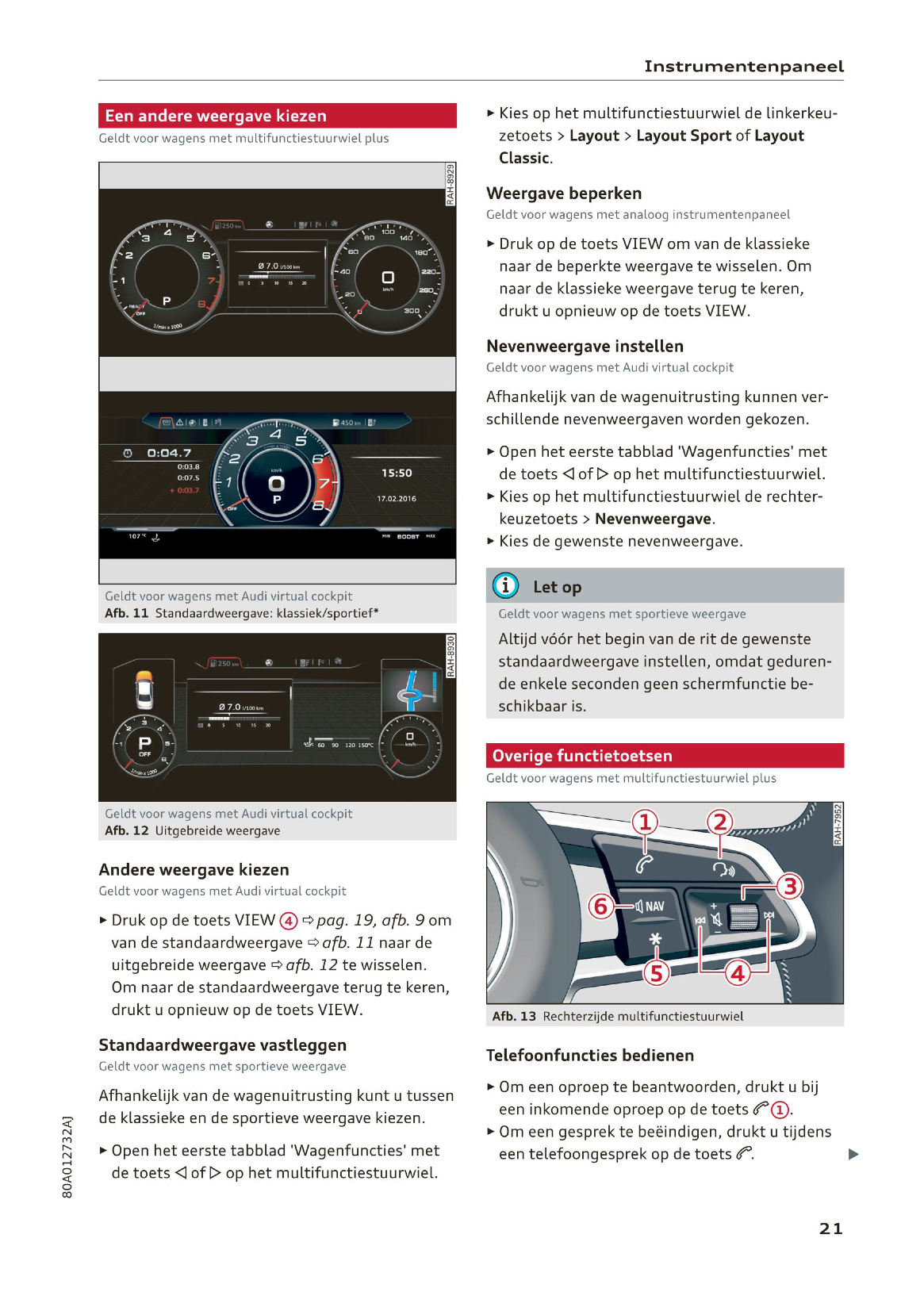 2019-2020 Audi Q5/S Q5 Bedienungsanleitung | Niederländisch