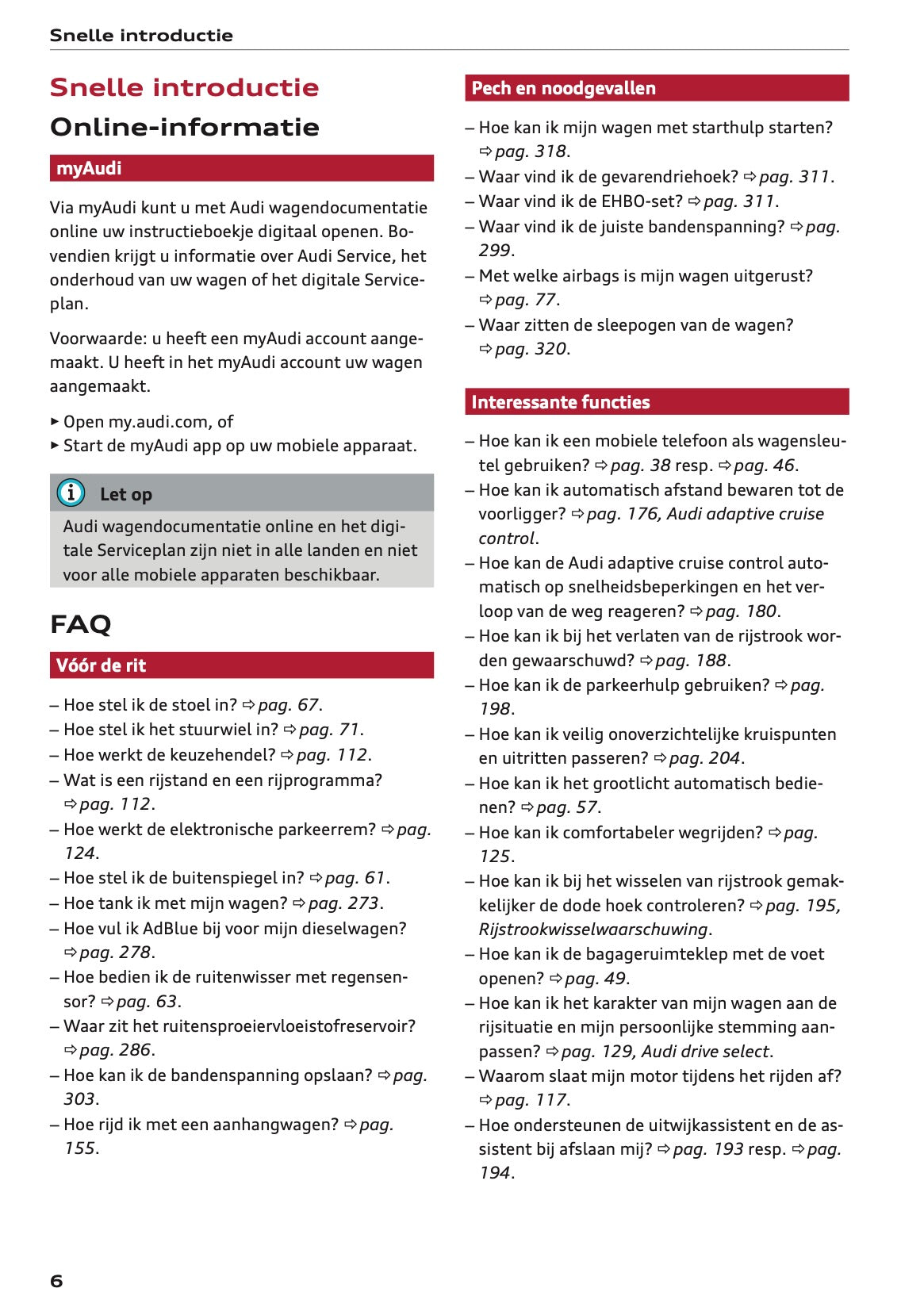 2020-2021 Audi Q5 Owner's Manual | Dutch