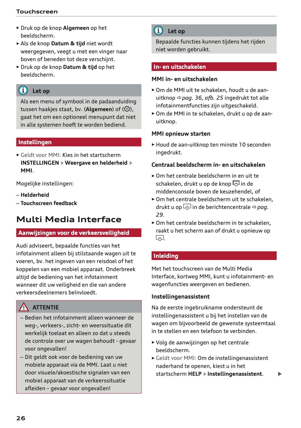 2022 Audi Q5 Owner's Manual | Dutch