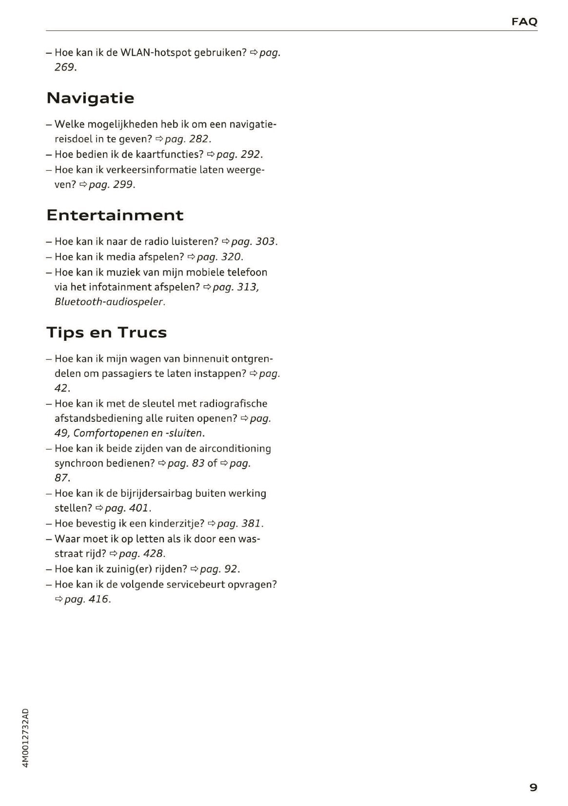 2017 Audi Q7 Owner's Manual | Dutch
