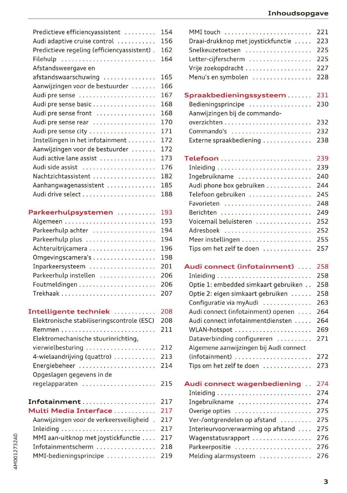 2017 Audi Q7 Owner's Manual | Dutch