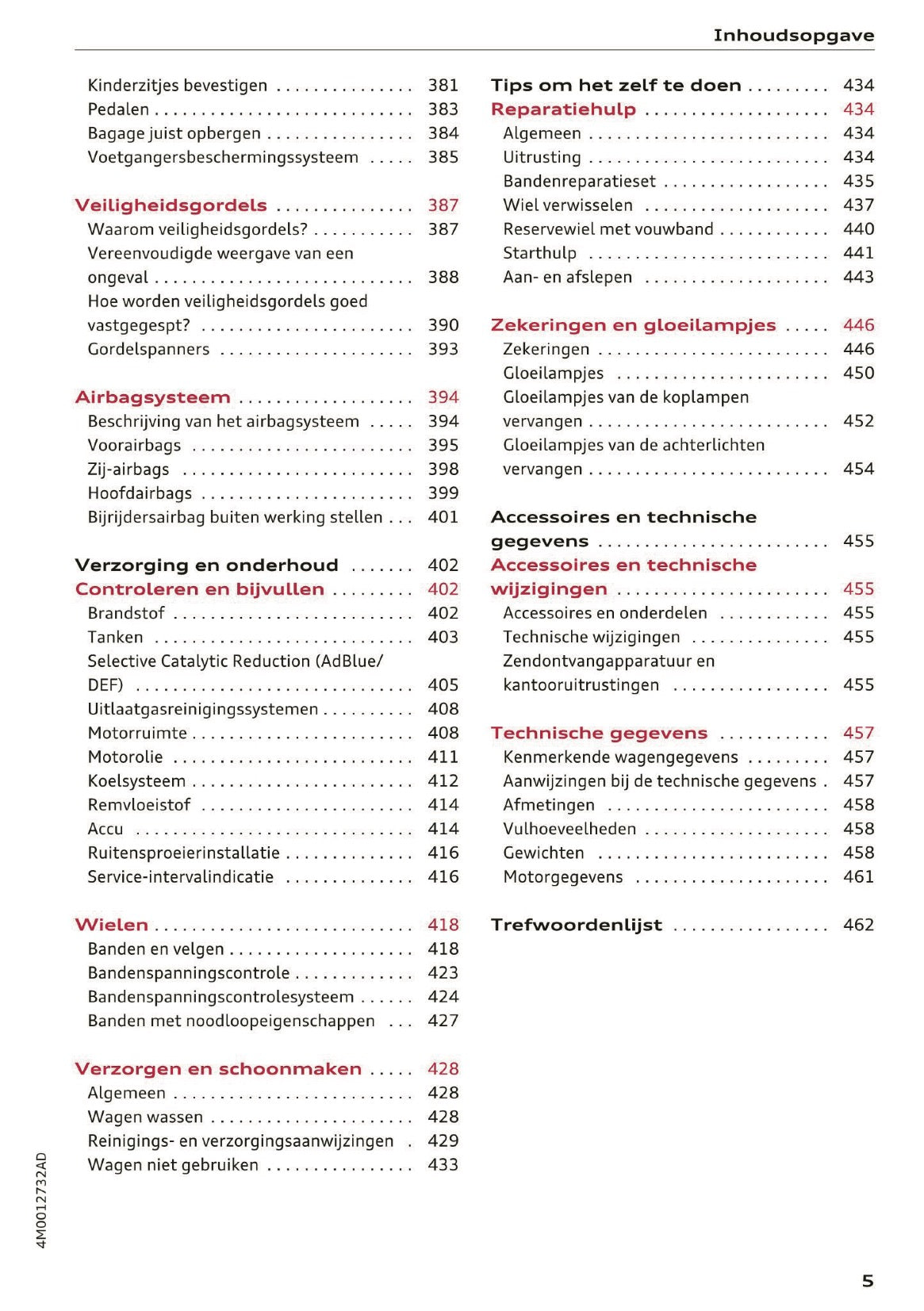 2017 Audi Q7 Owner's Manual | Dutch