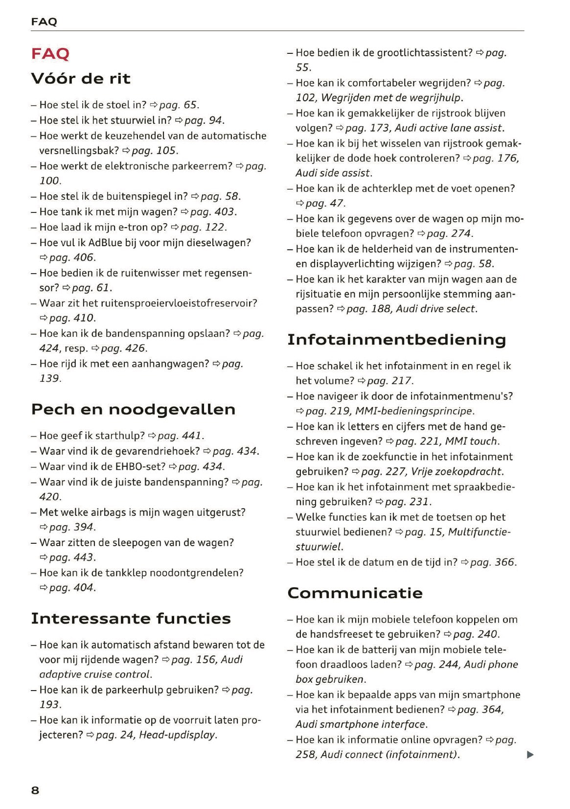 2017 Audi Q7 Owner's Manual | Dutch