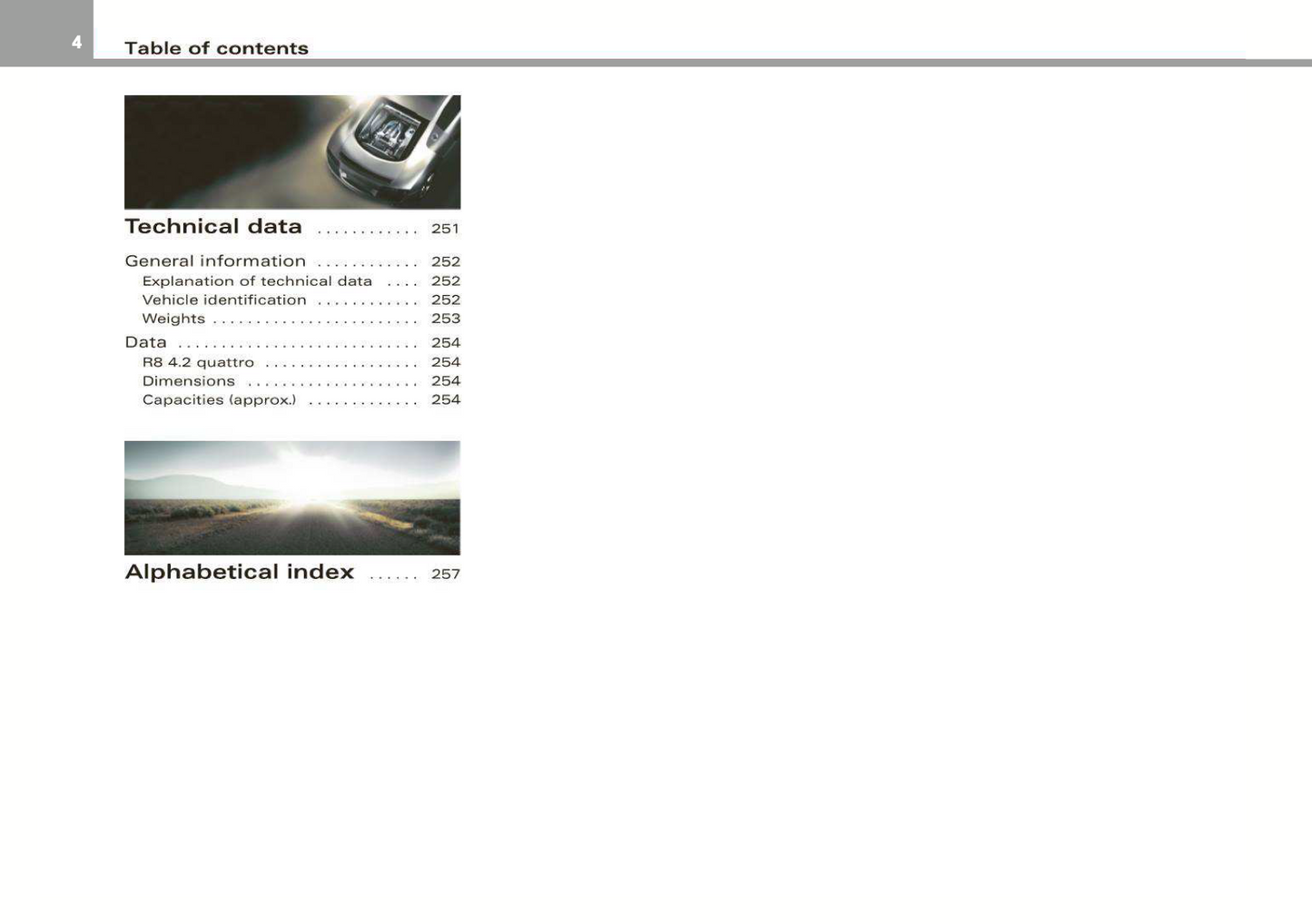 2008 Audi R8 Owner's Manual | English