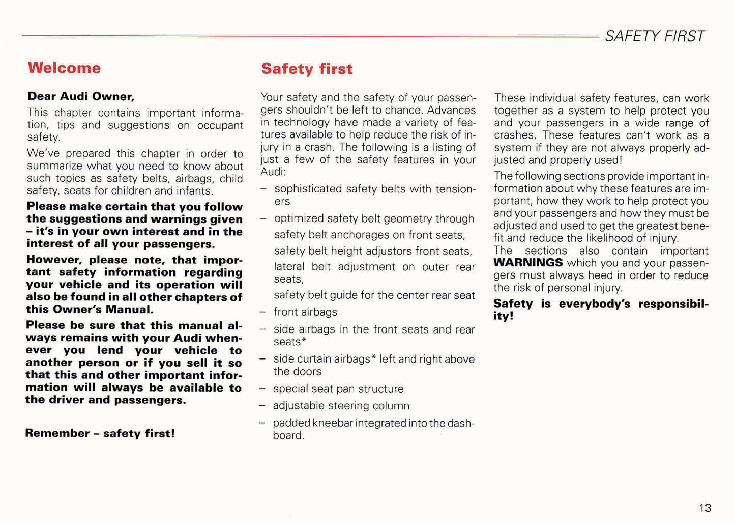 2003 Audi RS 6 Owner's Manual | English