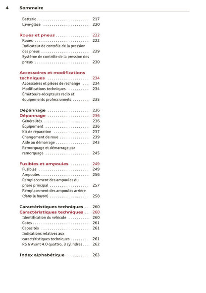 2014 Audi RS 6 Avant Owner's Manual | French