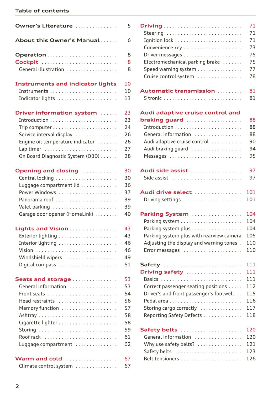 2015 Audi RS 5 Coupe Owner's Manual | English