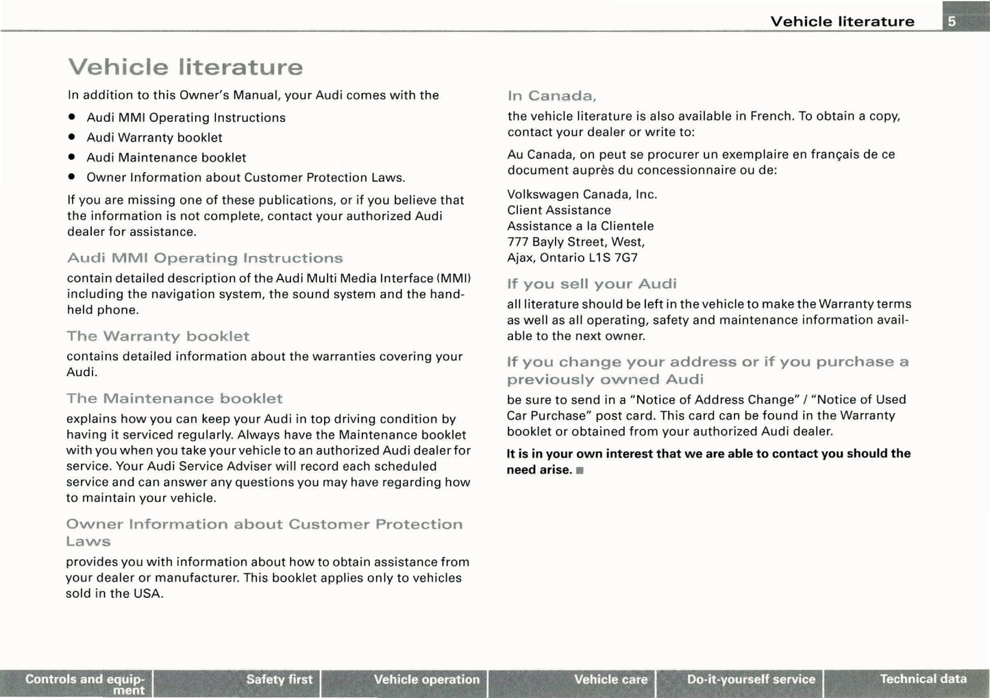 2007 Audi S6 Owner's Manual | English