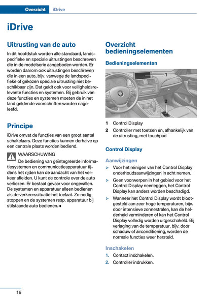 2016 BMW 1 Series Owner's Manual | Dutch