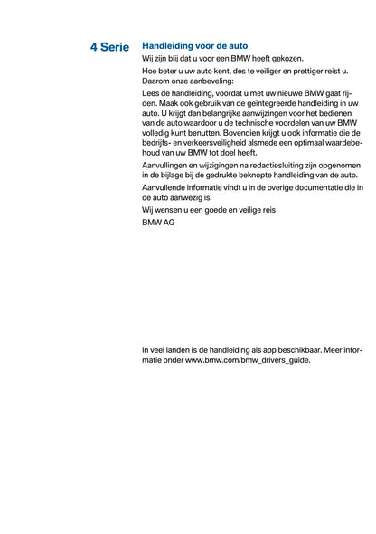 2014-2015 BMW 4 Series Coupé Owner's Manual | Dutch