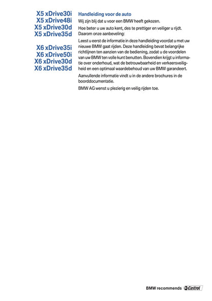 2009-2010 BMW X5 Owner's Manual | Dutch