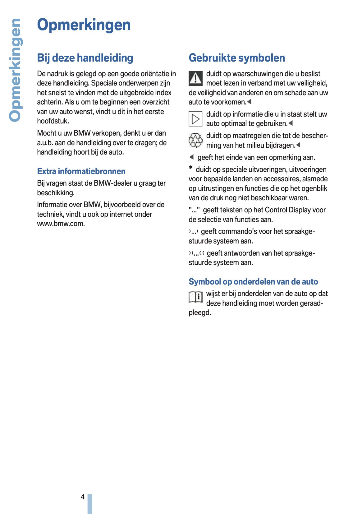 2009-2010 BMW X5 Owner's Manual | Dutch