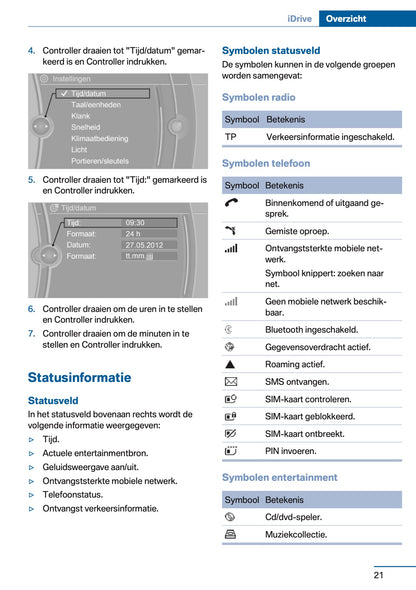 2017 BMW X5 Owner's Manual | Dutch