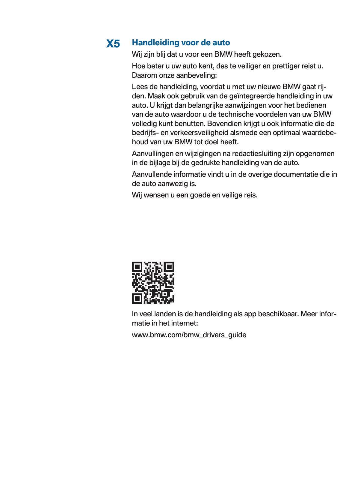 2017 BMW X5 Owner's Manual | Dutch