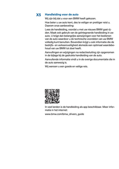 2017 BMW X5 Owner's Manual | Dutch