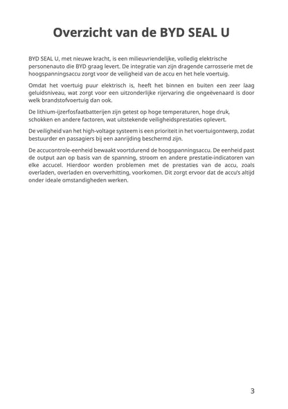 2023-2026 BYD Seal U EV Owner's Manual | Dutch