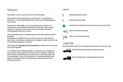 2017-2018 Citroën Berlingo Owner's Manual | Dutch