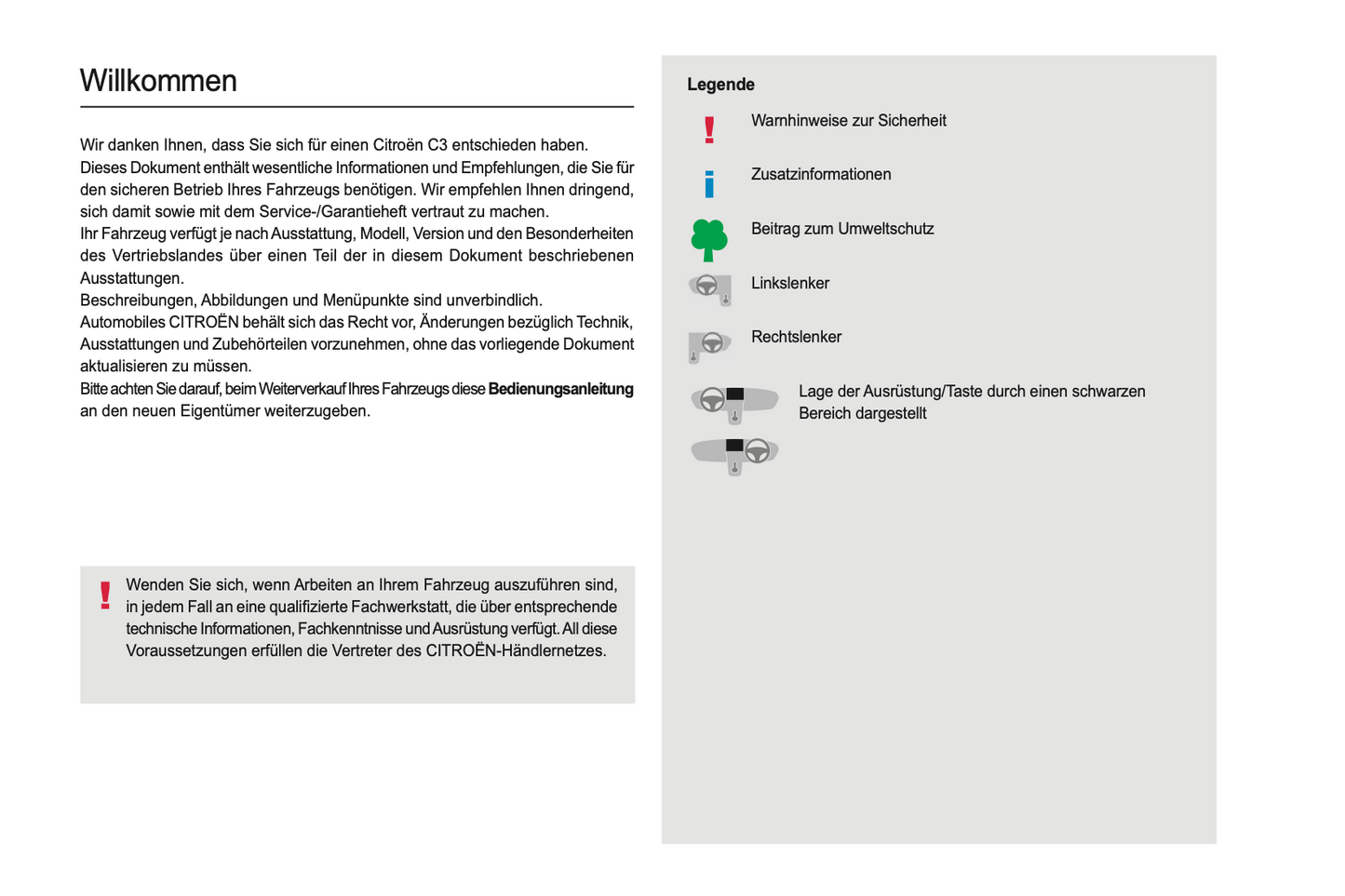 2022-2024 Citroën C3 Owner's Manual | German