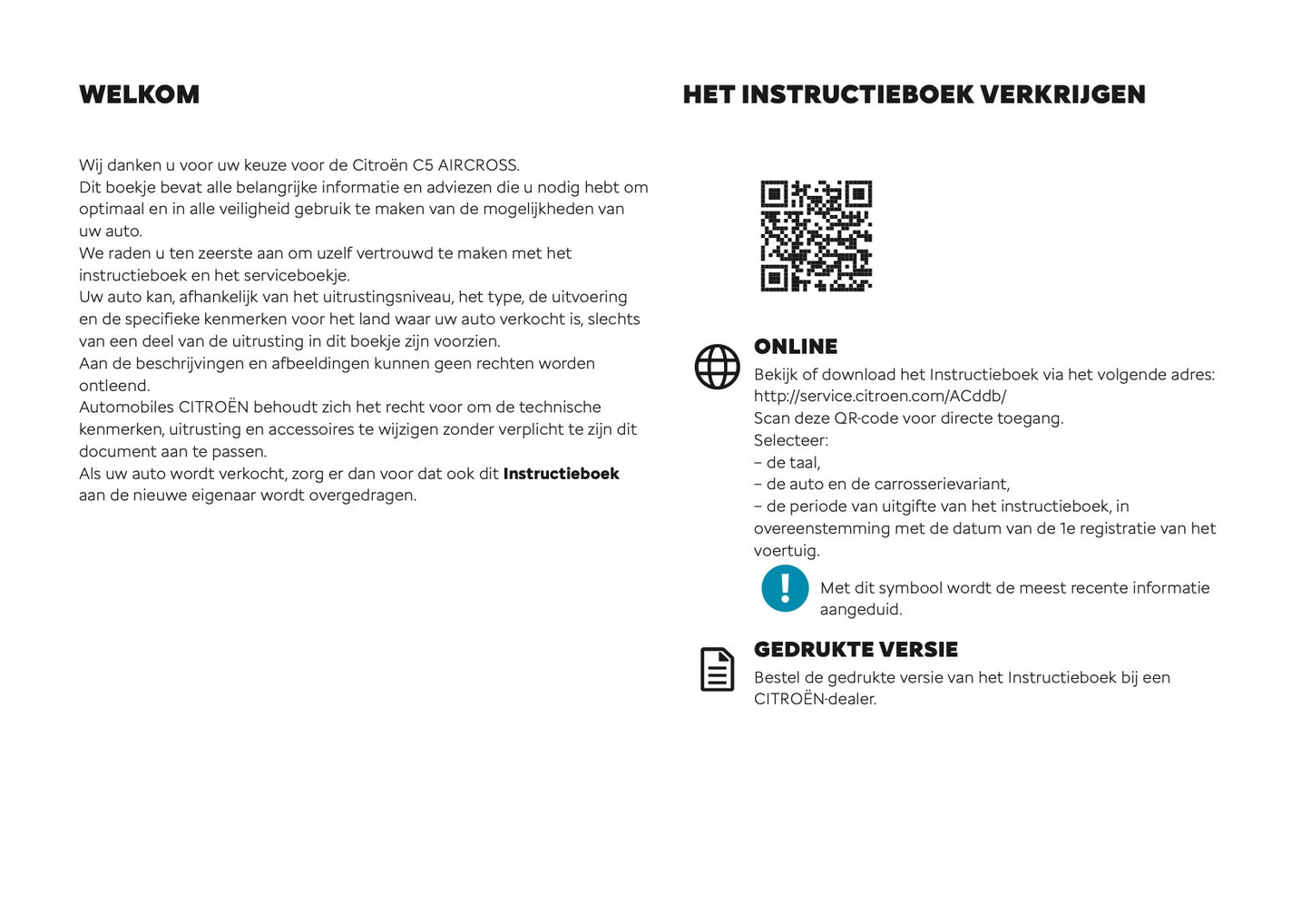 2025 Citroën C5 Aircross Owner's Manual | Dutch