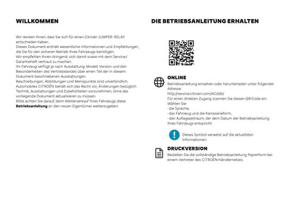 2025-2026 Citroën Jumper/Relay Owner's Manual | German
