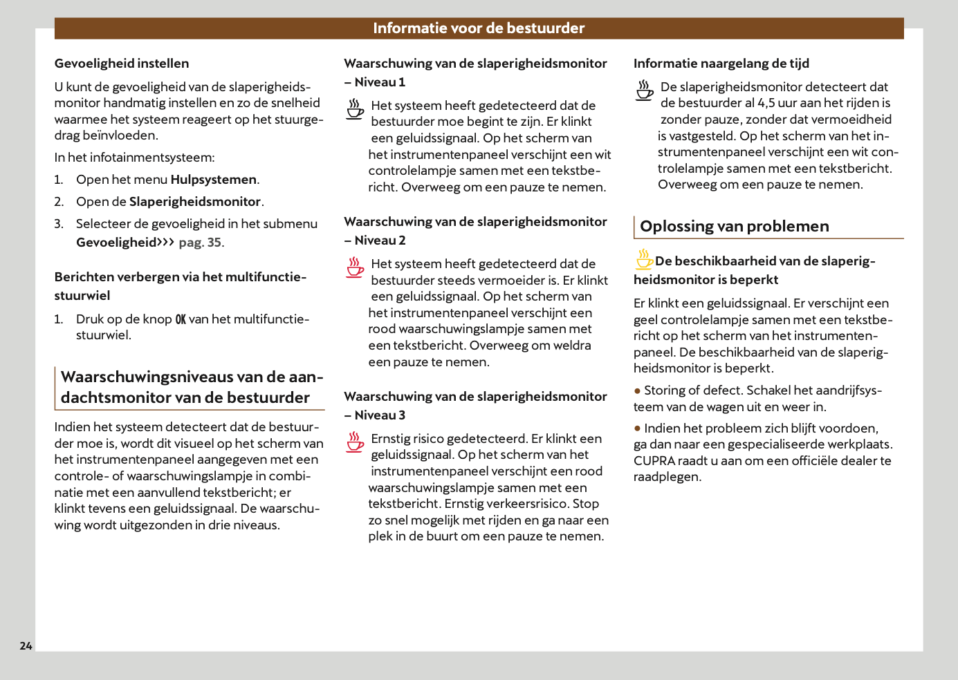 2024-2025 Cupra Born Owner's Manual | Dutch