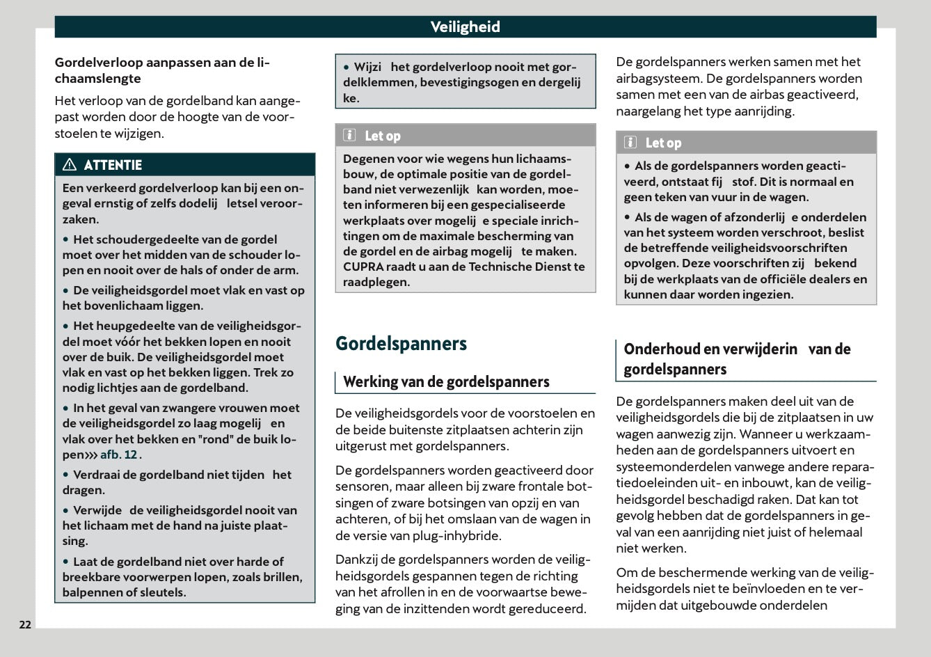 2020-2021 Cupra Formentor Owner's Manual | Dutch