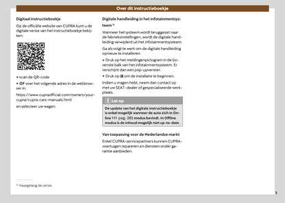 2024-2025 Cupra Formentor Owner's Manual | Dutch