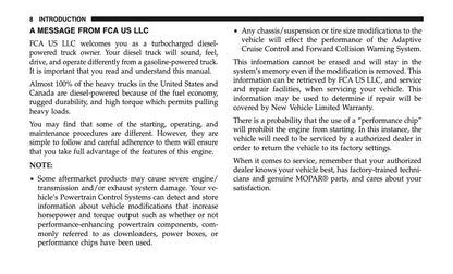 2018 Ram Truck Diesel Owner's Manual Supplement | English