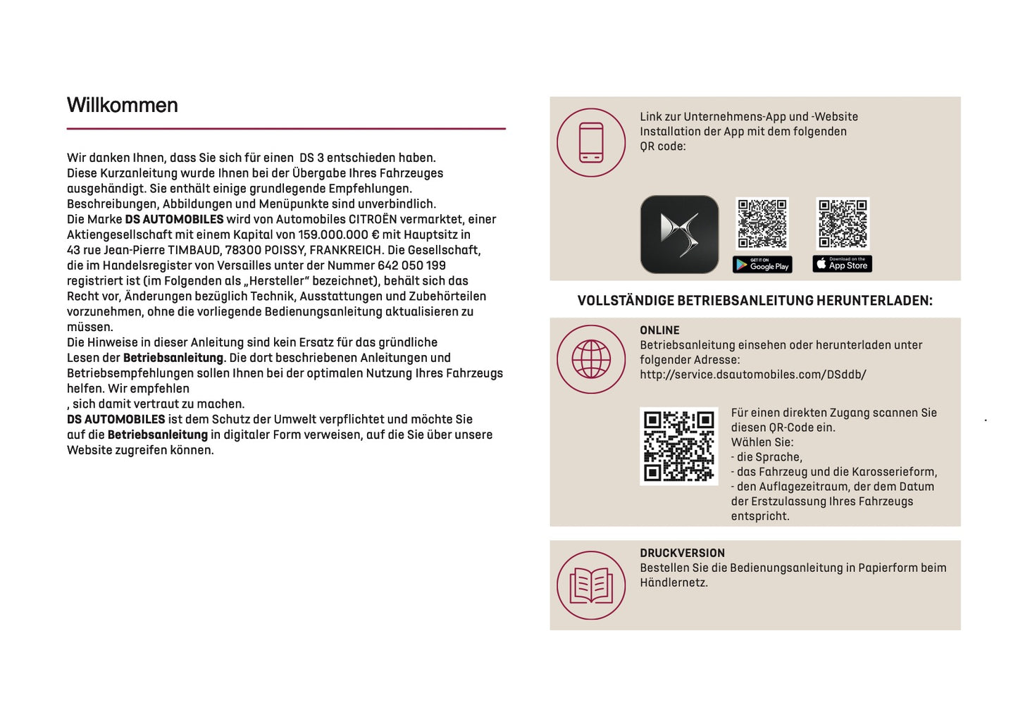 2025 DS Automobiles DS 3 Owner's Manual | German